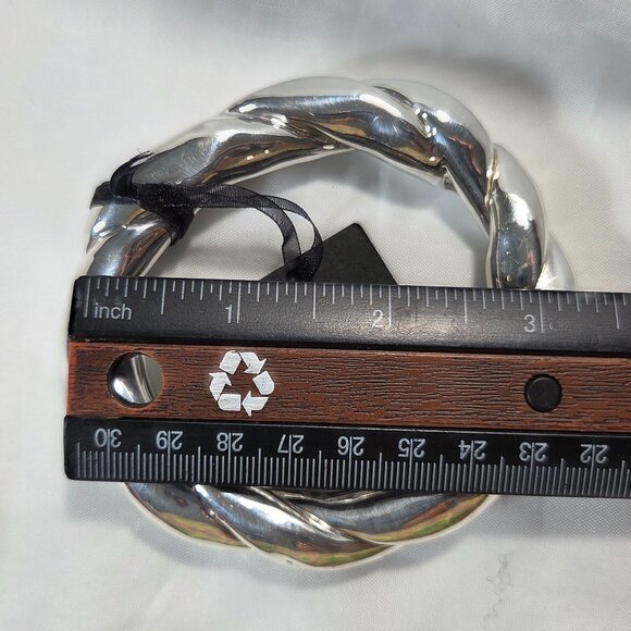 E&L Sterling Silver Electroform Statement Twisted Bangle Bracelet Israel - Picture 3 of 5